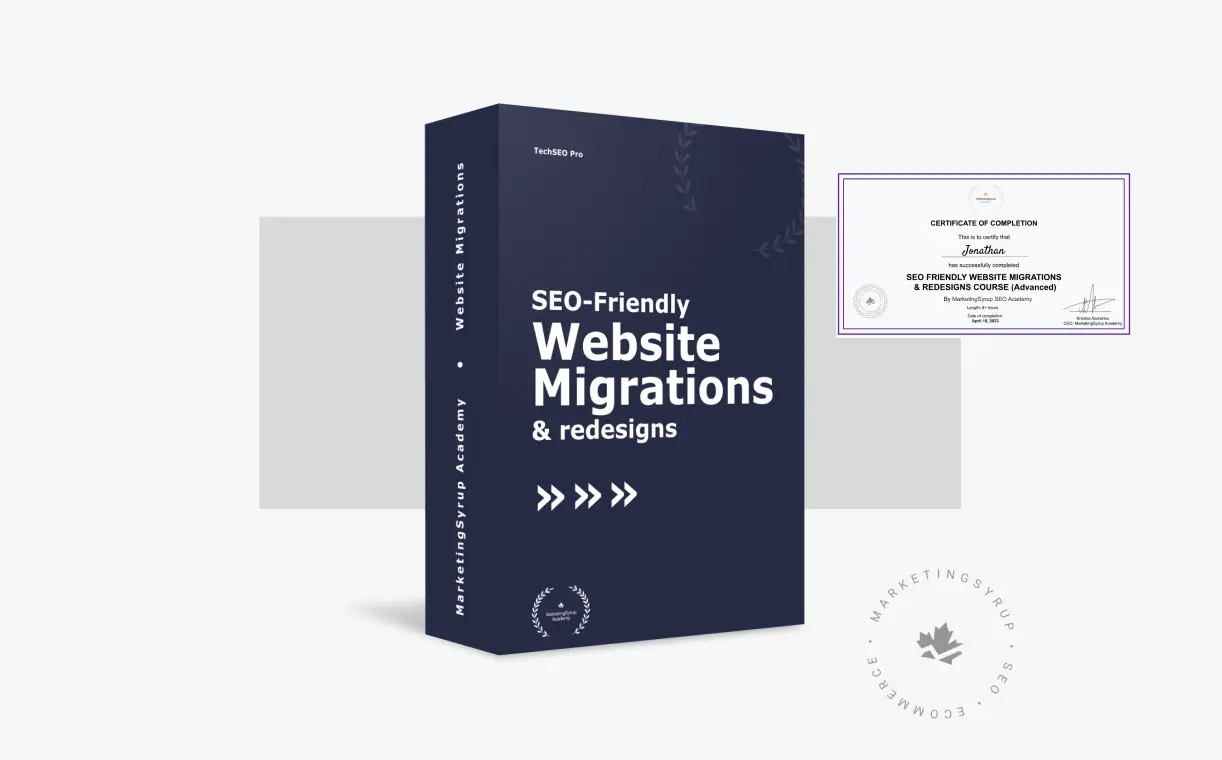 SEO Friendly Website Migrations course by Kristina Azarenko MarketingSyrup SEO Academy